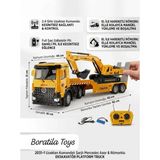 Boratila Toys 2.4 Ghz Uzaktan Kumandalı Şarjlı Römorklu Kepçe Taşıyıcı Tır - Turuncu