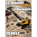 Boratila Toys 2.4ghz 12 Kanal Işıklı Müzikli Demo Modlu Buharlı Uzaktan Kumandalı Vinç Oyuncak - Turuncu
