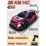 Boratila Toys 2.4ghz 1:22 Ölçek Yedek Tekerli Uzaktan Kumandalı 4 Çeker Full Fonksiyon Işıklı 25 Km Hızlı Drift Rc Araba - Kırmızı