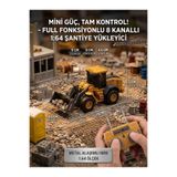 Boratila Toys 2.4Ghz 1:64 Uzaktan Kumandalı Metal Başlıklı Ve Gövdeli Full Fonksiyon Şarjlı Minik Buldozer Kepçe