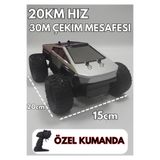 Boratila Toys 2.4ghz 30 Metre Çekim Mesafeli 20Km Hızlı Uzaktan Kumandalı Işıklı Şarjlı Tesla Cybertruck Görünümlü Pikap Araba
