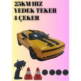 Boratila Toys 2.4ghz Dodge Challenger Görünümlü Uzaktan Kumandalı Drift Araba 25KM Hız Sarı Renkli Dayanıklı Gövde