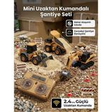 Boratila Toys 2.4ghz Full Fonksiyon Şarjlı Uzaktan Kumandalı Metal Alaşımlı Kepçe Kamyon Buldozer 3'lü Set - Turuncu
