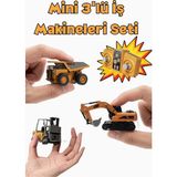 Boratila Toys 2.4ghz Full Fonksiyon Şarjlı Uzaktan Kumandalı Metal Alaşımlı Kepçe Kamyon Forklift 3'lü Set - Turuncu