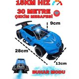 Boratila Toys 28 cm 2.4 Ghz Uzaktan Kumandalı Şarjlı Full Fonksiyon Yarış Arabasi - Mavi