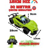 Boratila Toys 28 cm 2.4 Ghz Uzaktan Kumandalı Şarjlı Yarış Arabası Yeşil Hızlı Şarj Özelliği