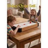 Boratila Toys 51 cm Ahşap Hava Hokeyi Oyunu Gerçekçi 2 Kişilik Hokey Oyun Seti Ahşap Demonte Pilli Oyuncak - Standart