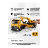 Boratila Toys 6 Fonksiyon Sesli Işıklı Şarjlı KEPÇE Taşıyıcı Uzaktan Kumandalı Oyuncak Tır KEPÇETAŞIYANTIR
