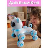 Boratila Toys Akıllı Robot Kedi 360 Derece Dönebilen Çok Fonksiyonlu Uzaktan Kumandalı Oyuncak - Mavi