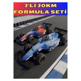 Boratila Toys Demo Modlu 2.4Ghz 30 Cm 20 Km Hızlı Şarjlı Işıklı Motor Sesli Full Fonksiyon Uzaktan Kumandalı F1 Formüla Yarış Arabaları 2'Lİ SET