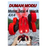 Boratila Toys DUMANLI Uzaktan Kumandalı Işıklı Şarjlı 2.4 Ghz Müzikli Demolu Kırılmaz Akrobat Araba DemoluAkrobatDUMANLI