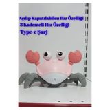Boratila Toys Emeklemeye Yardımcı 3 Hız Kademeli Kapatıp Açılabilen Müzikli Sensörlü Şarjlı(PEMBE)Yengeç Oyuncak