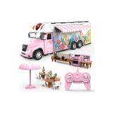 Boratila Toys Uzaktan Kumandalı 2.4Ghz Pembe Full Fonksiyon Çok Aksesuarlı Işıklı Sesli Pilli Karavan Oyuncak