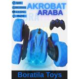 Boratila Toys Uzaktan Kumandalı Işıklı Şarjlı 2.4 Ghz Müzikli Demolu Kırılmaz Akrobat Araba - Mavi