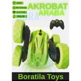 Boratila Toys Uzaktan Kumandalı Işıklı Şarjlı 2.4 Ghz Müzikli Demolu Kırılmaz Akrobat Araba - Yeşil