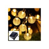 borayris Dekoratif 9 Metre 50 Kristal Top Led Solar Balkon Teras Ağaç Bahçe Aydınlatması- Sarı