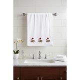 Borboleta Home Soft Bloom Kadife Punch Nakışlı 50X90 El Havlusu % 100 Pamuk - Ekru - 50 x 90 cm