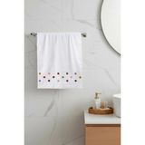 Borboleta Home Soft Dots Kadife Punch Nakışlı 50X90 El Havlusu % 100 Pamuk - Ekru - 50 x 90 cm