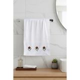 Borboleta Home Soft Spring Brown Kadife Punch Nakışlı 50X90 El Havlusu % 100 Pamuk - Ekru - 50 x 90 cm