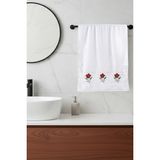 Borboleta Home Soft Spring Cherry Kadife Punch Nakışlı 50X90 El Havlusu % 100 Pamuk - Ekru - 50 x 90 cm