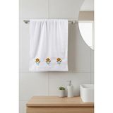 Borboleta Home Soft Spring Mustard Kadife Punch Nakışlı 50X90 El Havlusu - Ekru - 50 x 90 cm