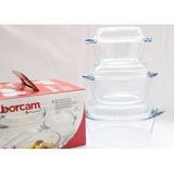 Borcam Kapaklı Yuvarlak Tencere Seti 3'lü Set 159021 - Renkli