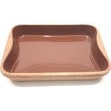 Borcam Stil Toprak Güveç Kabı 32x23x5cm Yüksek Ateşe Dayanıklı Dikdörtgen Toprak Güveç Fırın Tepsisi