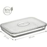Borcam Uyumlu Plastik Kapak 40X27 Cm Dikdörtgen Borcam Kapağı - Fırın Kabı Saklama Kapağı, Bpa İçermez (Sadece Kapak)