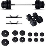 Borçin 55 kg Siyah Halter Dambıl Ağırlık Seti