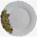 Bordallo Pinheiro Garland Beyaz Seramik Yemek Tabağı 29,5 Cm