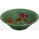Bordallo Pinheiro Strawberries Yeşil Seramik Servis Kasesi 18,5 Cm - Sofra Grubu