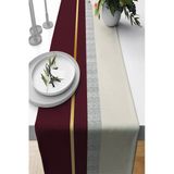 Bordo Avangarde Desenli Premium Masa Örtüsü Runner RNR486