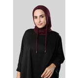 Bordo Bağcıklı Balaklava Boyunluklu Bere Triko Düz 2325_16