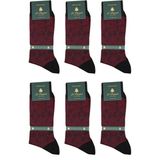 Bordo Baklava Desen 6'lı Merserize Ultra Lüks Erkek Çorap CRP335 - 41 - 44