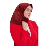 Bordo Baklava Desen Monogram İpek Eşarp