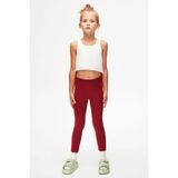 Bordo Basic Kız Çocuk Kışlık Tayt - 6 Yaş