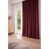 Bordo Blackout Saten Karartma Perde Pilesiz Kornişli Kullanıma Hazır Fon Perde - 200 x 230 cm