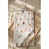 Bordo Bulut Desenli Kenarı Biye Oyalı Pamuklu Müslin Bebek Battaniyesi 90*90 Cm
