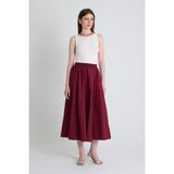 Bordo Cep Detay Mevlana Midi Etek 3950