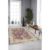 Bordo Çerçeveli Dokuma Pamuk Taban Kaymaz Kilim Klm033