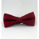 Bordo Çocuk Boy Düz Renk Saten Papyon Cp 04