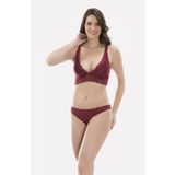 Bordo Dantel Bralet Takım