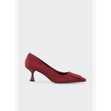 Bordo Deri Kadın Stiletto