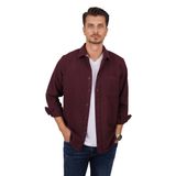 Bordo Düz Oversize Oduncu Hediye Kutulu Erkek Gömlek S