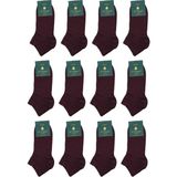 Bordo Düz Ultra Lüks 12'li Bambu Yarım Erkek Çorap CRP350 - 41 - 44