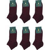 Bordo Düz Ultra Lüks 6'lı Bambu Yarım Erkek Çorap CRP349 - 41 - 44