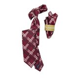 Bordo Ekoseli Mendilli Slim Kravat
