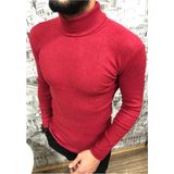 Bordo Erkek Balıkçı Yaka Boğazlı Kazak