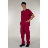 Bordo Erkek Medikal Doktor Hemşire Forma Scrubs Yaka Takım - 40