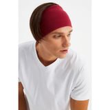 Bordo Erkek Pamuklu Penye, Kaymaz, Ultra Hafif, Spor Geniş Saç Bandı Bandana Buff